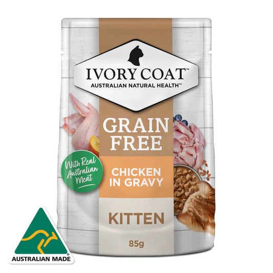 Ivory Coat - Pouches - Kitten - GRAIN FREE - Chicken in Gravy - 12 x 85g