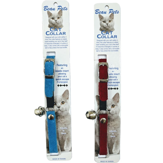 Beau Pets - Cat Collar - Suede - 30cm - Black