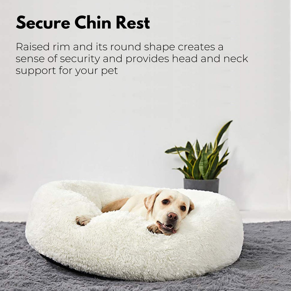 FLOOFI XL 100CM Round Pet Bed (Brown)