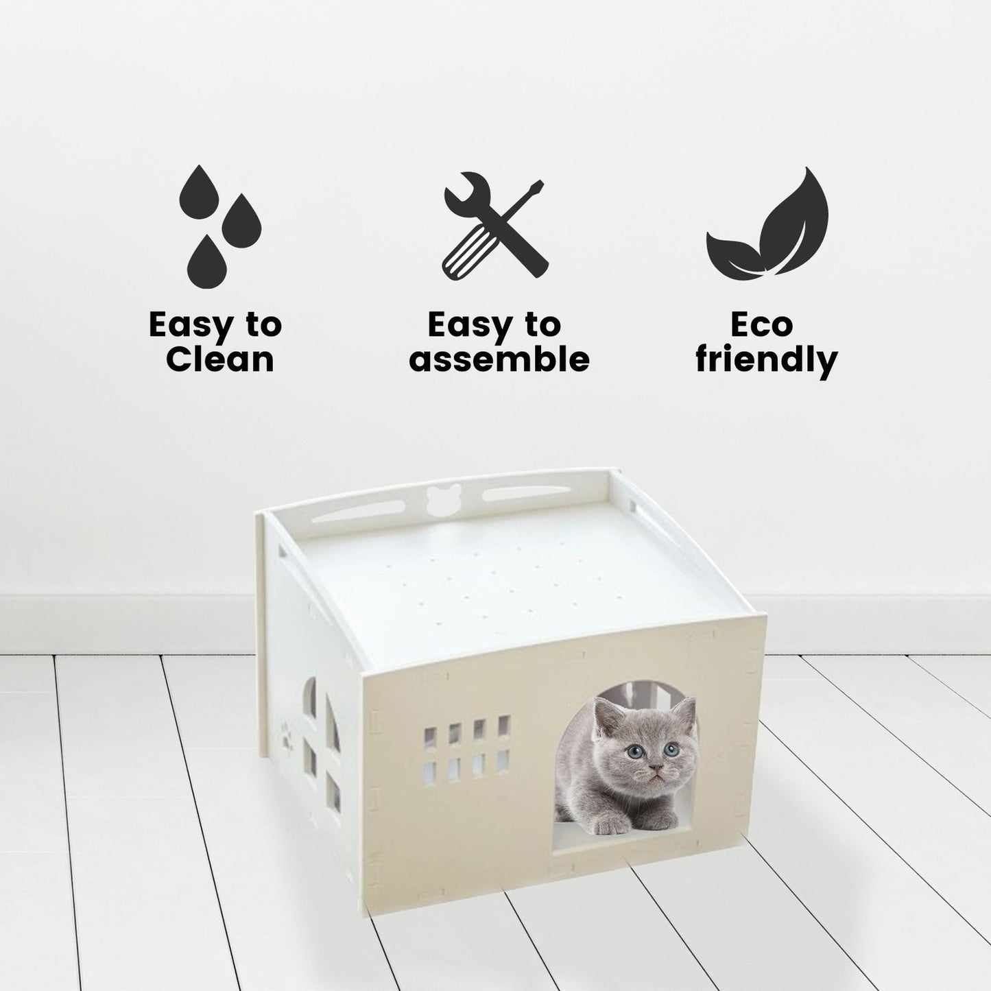 Floofi Box House White (S) - PT-PH-191-GF