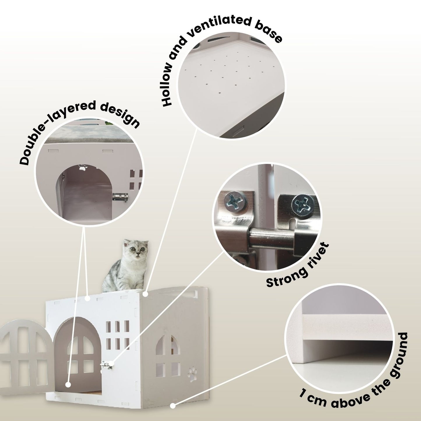 Floofi Box House White (S) - PT-PH-191-GF
