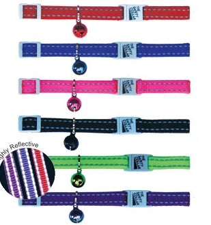 Beau Pets - Cat Safety Collar - Reflective Nylon - 20-30cm - Black