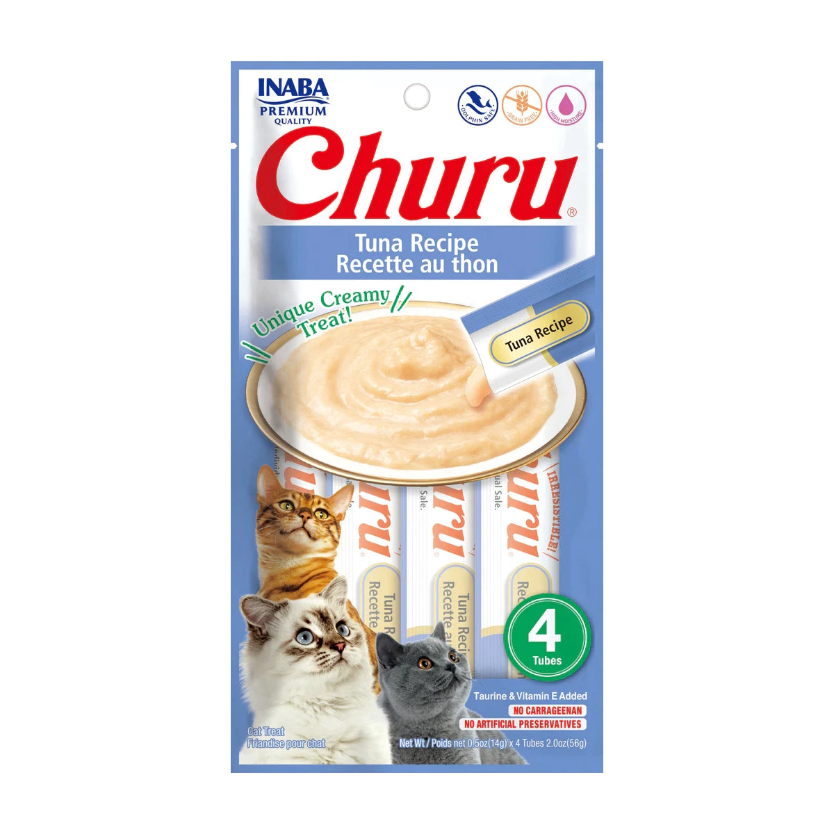 Inaba - Cat Churu - Tuna Recipe - Carton of 6 (24 x 14g Tubes)