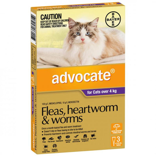 Bayer - Advocate - Flea & Worm Control - Cats over 4kg - 6 x 0.8ml