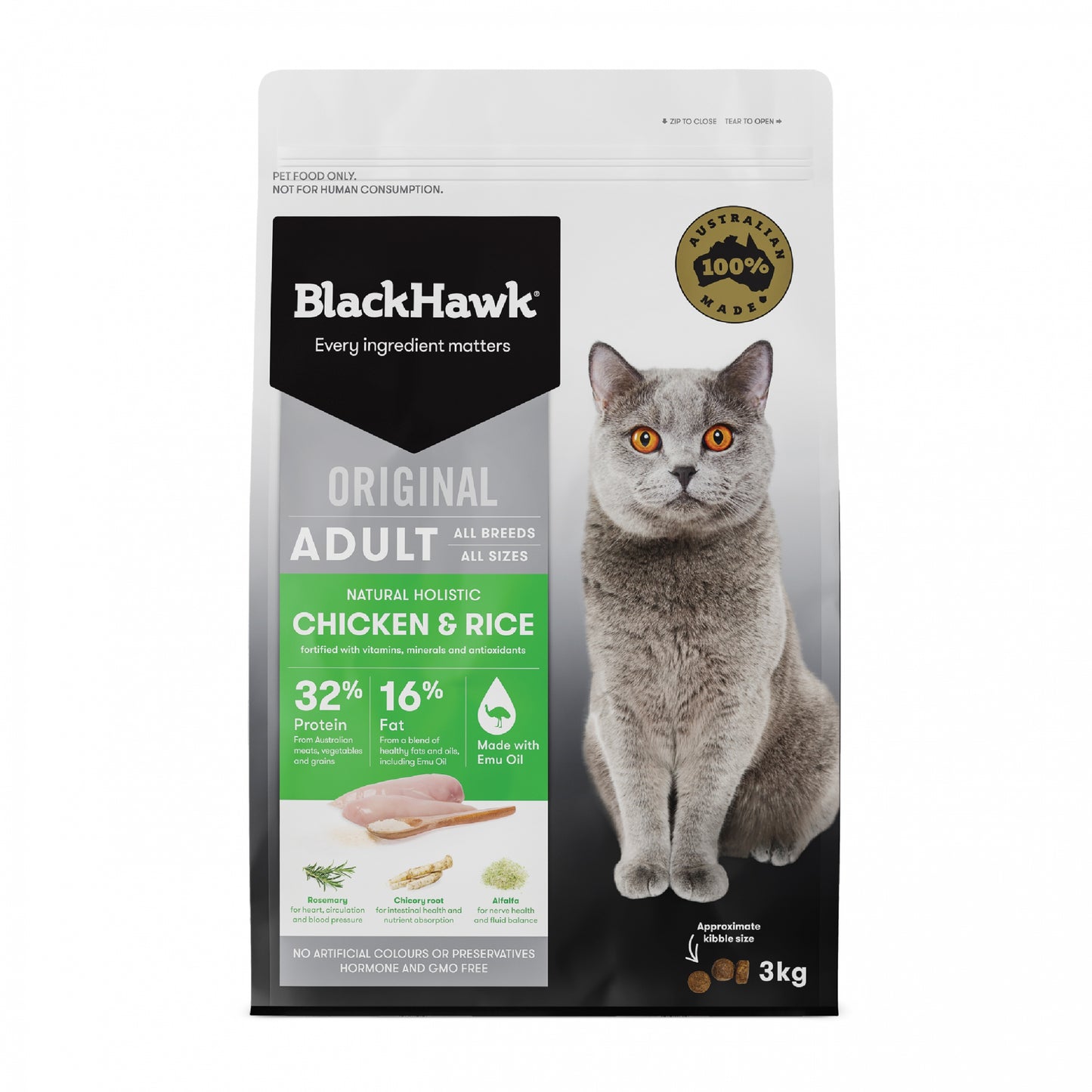 Black Hawk - Cat - Holistic - Chicken & Rice - 3kg
