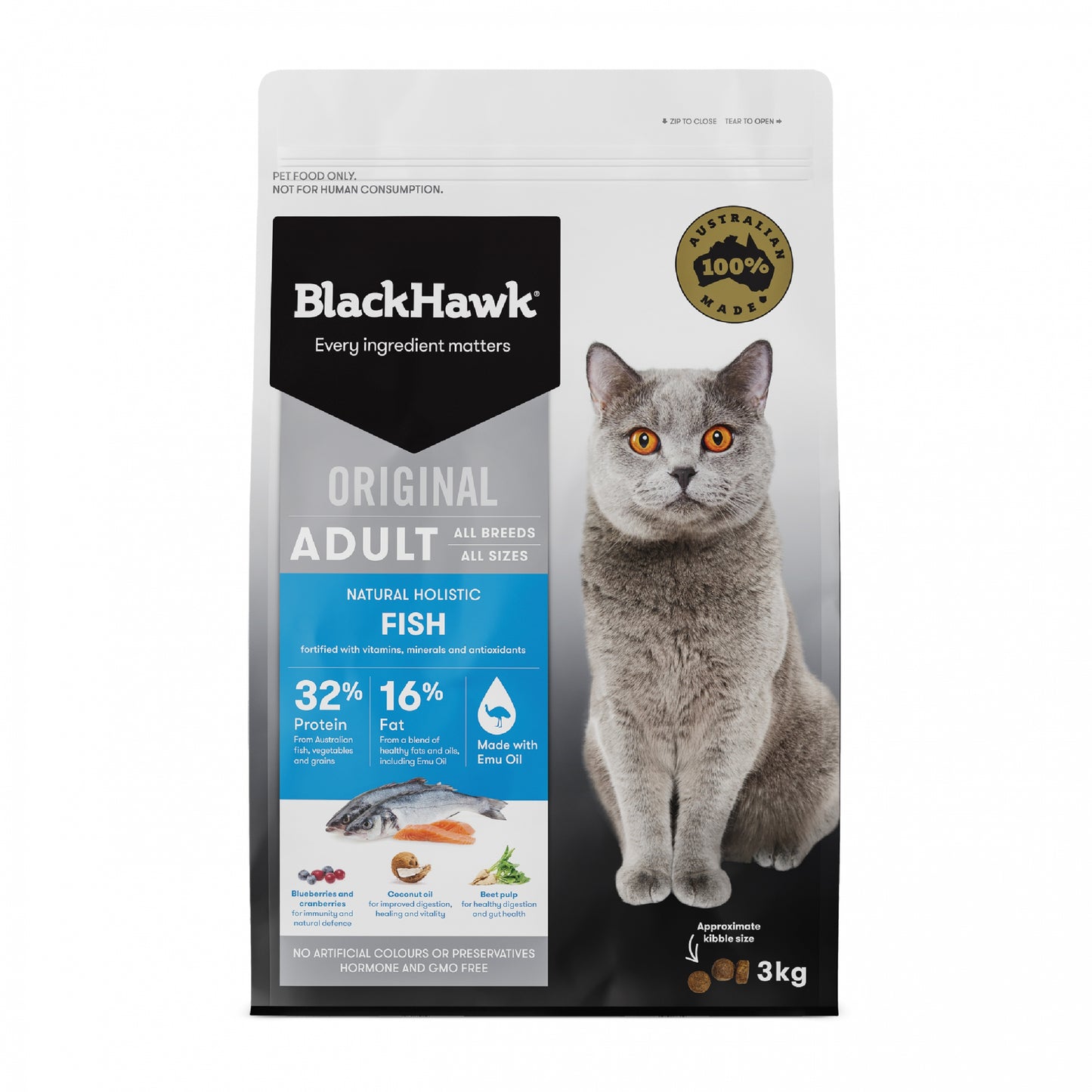 Black Hawk - Adult Cat - Fish - 3kg