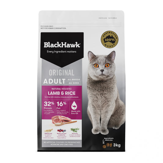 Black Hawk - Adult Cat - Lamb & Rice - 3kg