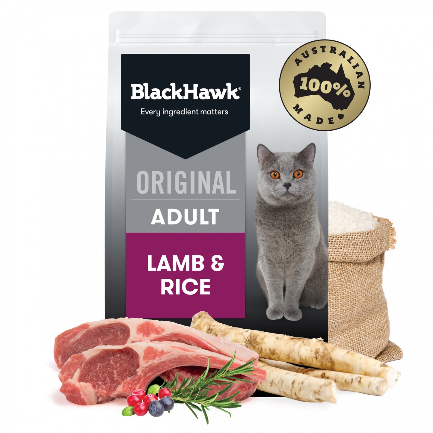 Black Hawk - Adult Cat - Lamb & Rice - 1.5kg