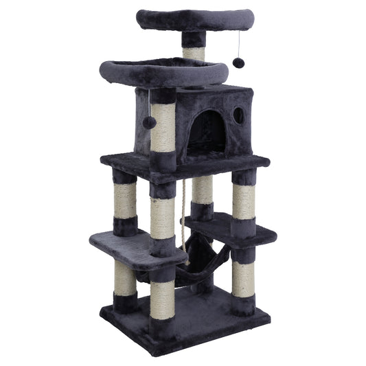 i.Pet Cat Tree 145cm Tower Scratching Post Scratcher Wood Condo House Large Bed