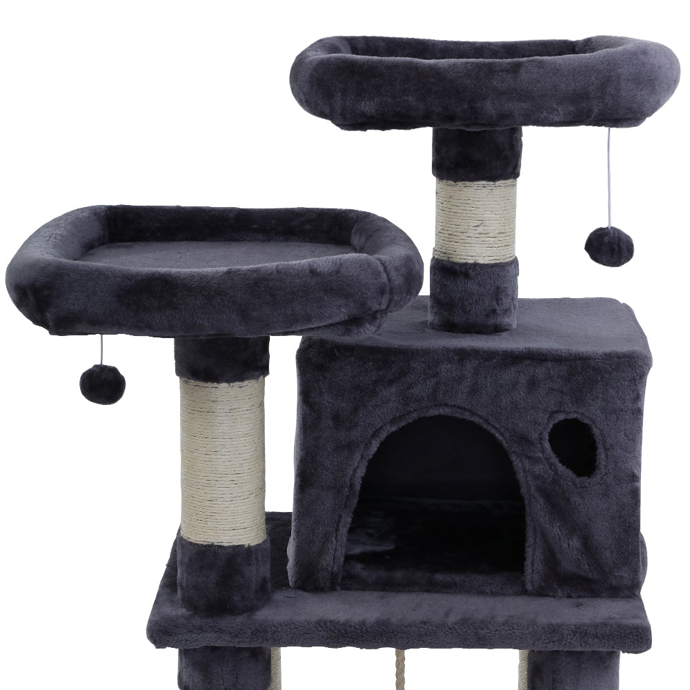 i.Pet Cat Tree 145cm Tower Scratching Post Scratcher Wood Condo House Large Bed