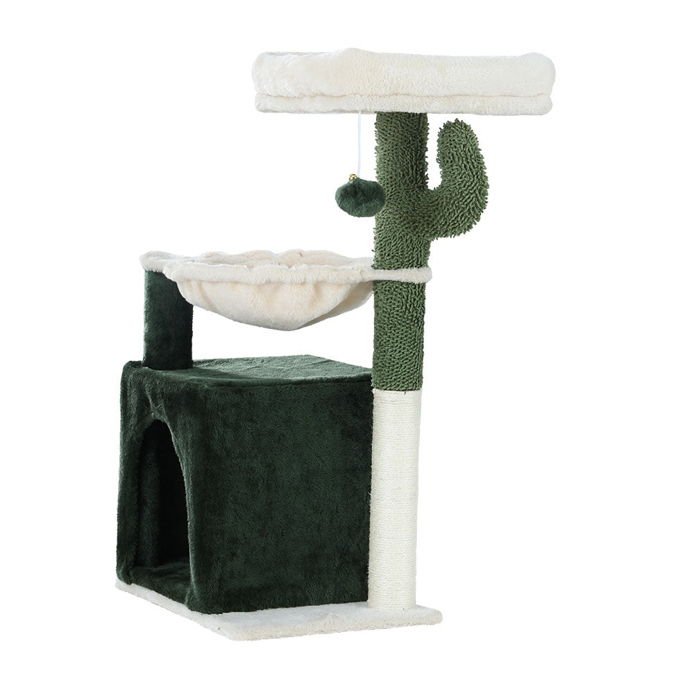 i.Pet Cat Tree 70cm Scratching Post Tower Scratcher Wood Condo House Toy Bed Green