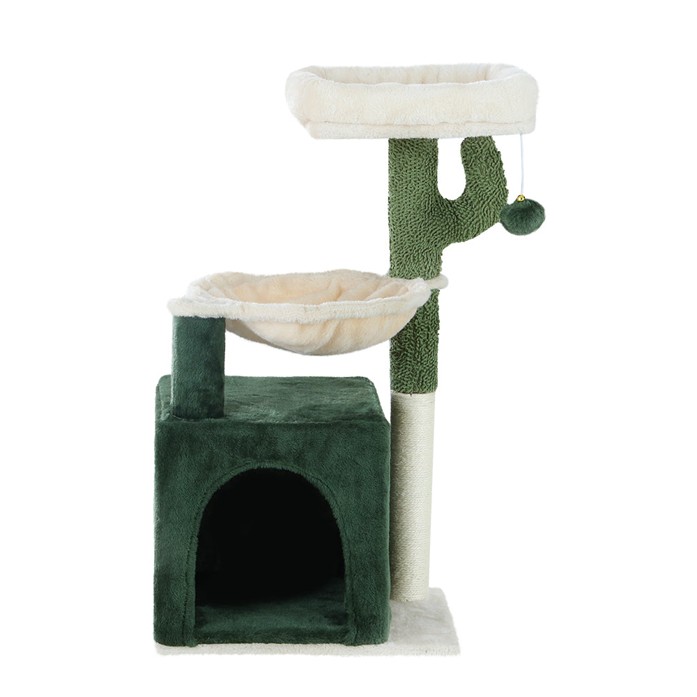 i.Pet Cat Tree 78cm Scratching Post Tower Scratcher Wood Condo House Bed Toys Green
