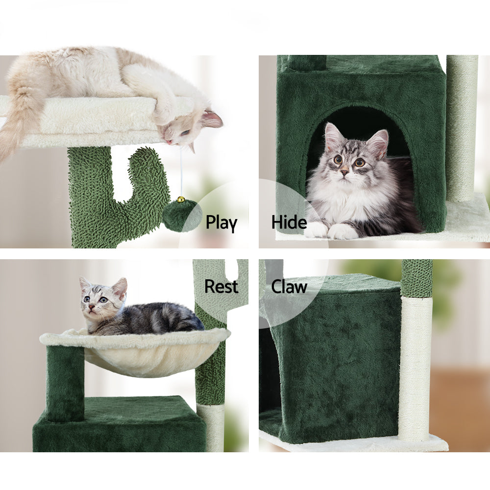 i.Pet Cat Tree 78cm Scratching Post Tower Scratcher Wood Condo House Bed Toys Green