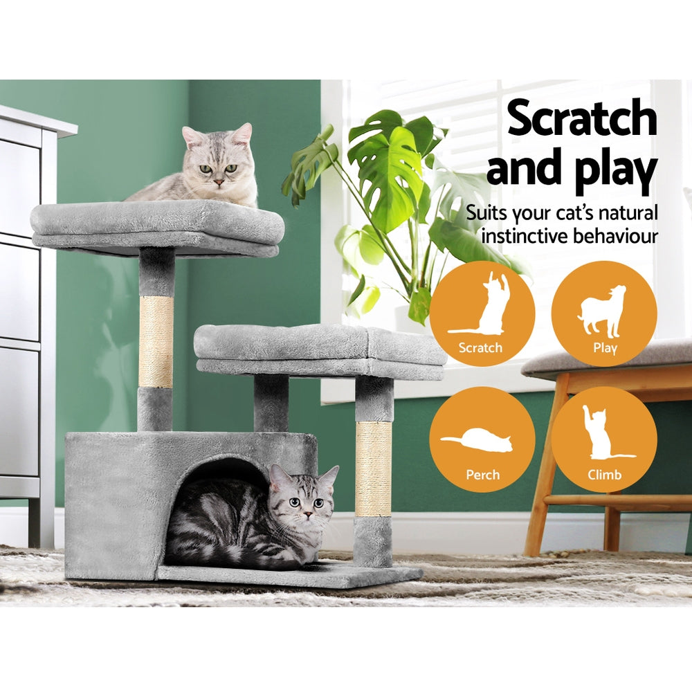 i.Pet Cat Tree 69cm Scratching Post Tower Scratcher Wood Condo House Bed Trees