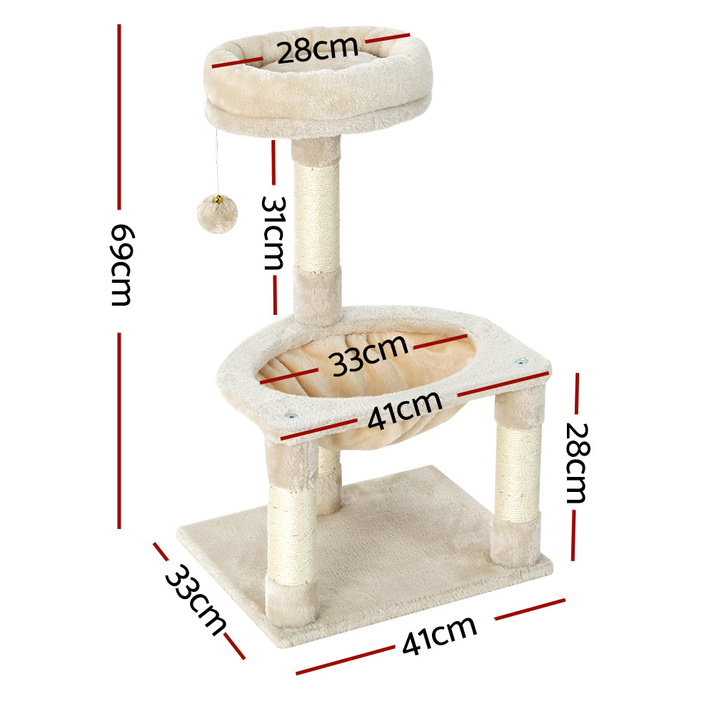 i.Pet Cat Tree 69cm Scratching Post Tower Scratcher Wood Condo Toys House Bed