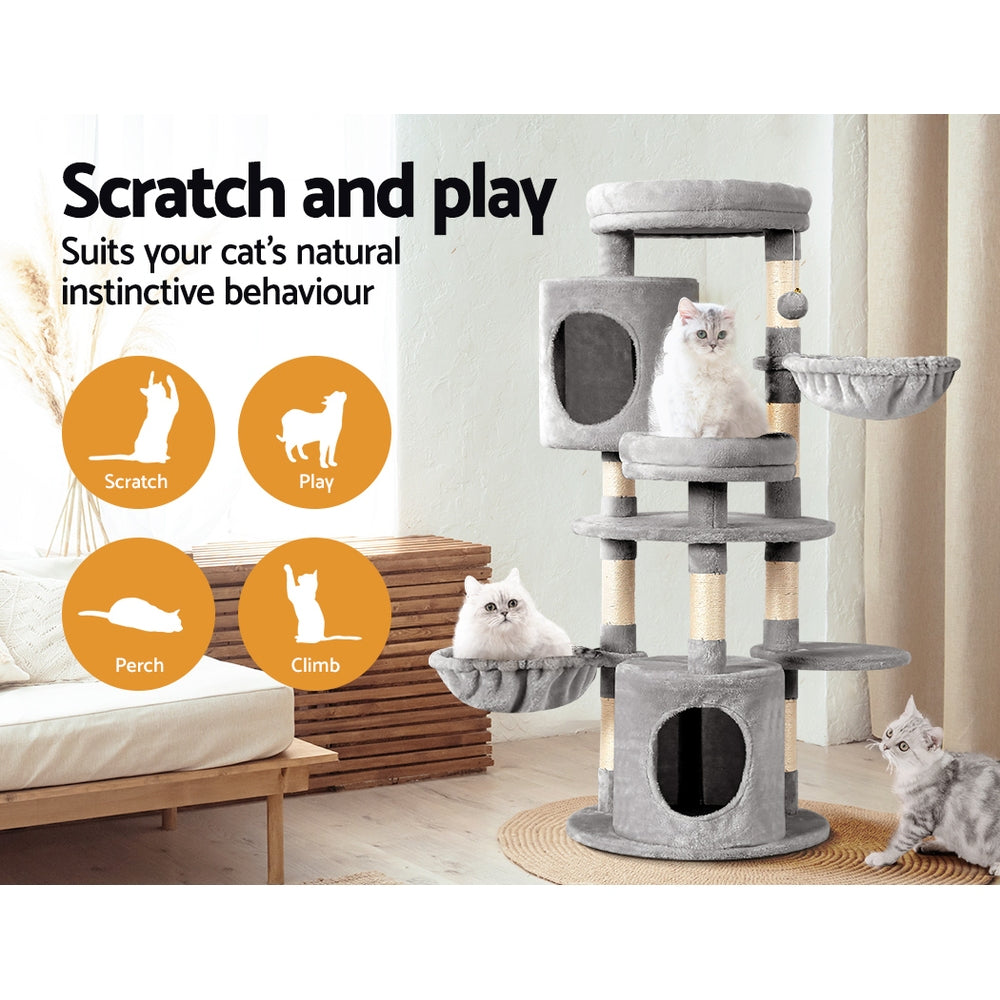 i.Pet Cat Tree 123cm Tower Scratching Post Scratcher Wood Condo House Bed Toys