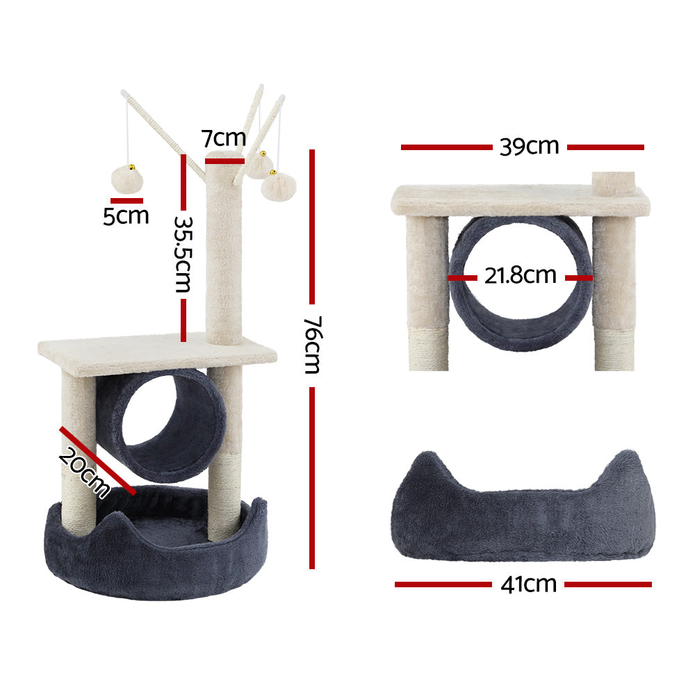 i.Pet Cat Tree 76cm Scratching Post Tower Scratcher Condo House Hanging toys