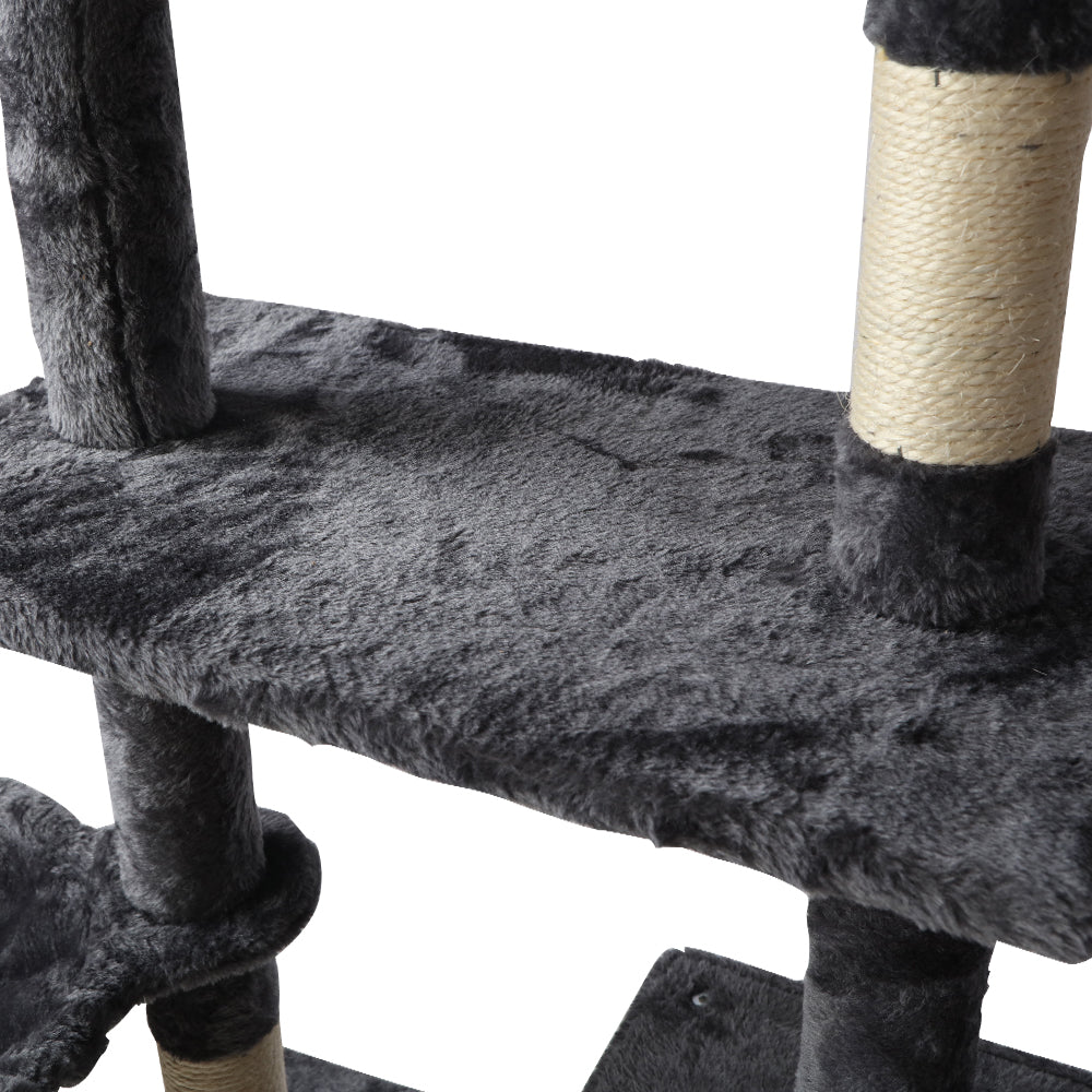 i.Pet Cat Tree 140cm Tower Scratching Post Scratcher Trees Toys Condo Bed Grey