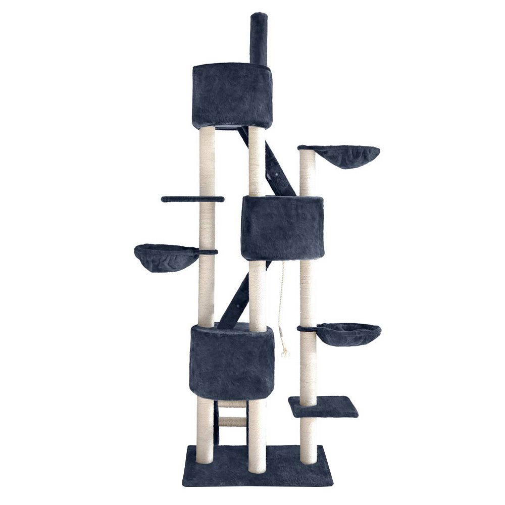 i.Pet Cat Tree Trees Scratching Post Scratcher Tower Condo House Grey 244cm