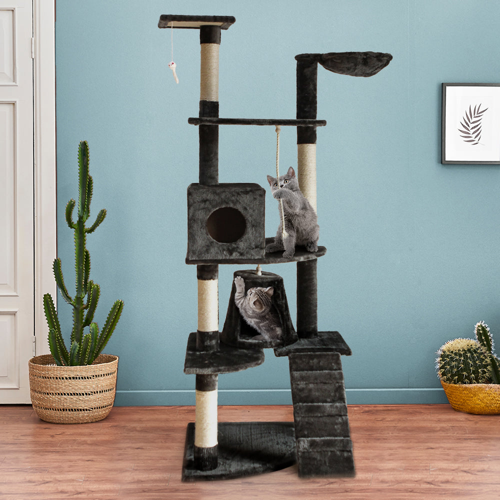 i.Pet Cat Tree 193cm Tower Scratching Post Scratcher Condo House Trees Grey