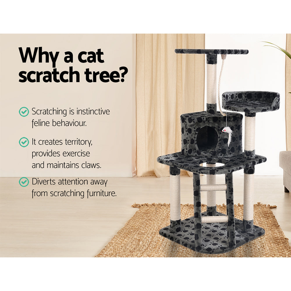 i.Pet Cat Tree 120cm Tower Scratching Post Scratcher Trees Bed Wood Condo Toys Bed