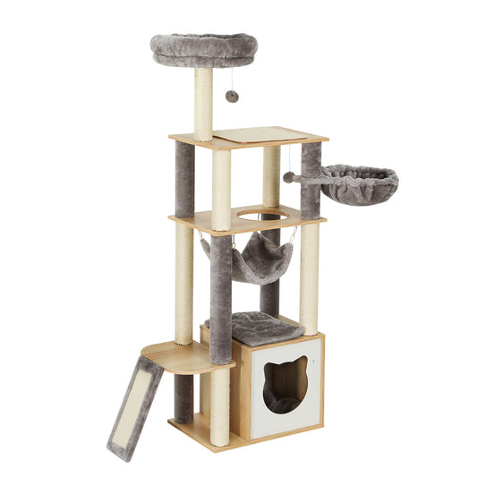 i.Pet Cat Tree 152cm Tower Scratching Post Scratcher Wood Bed Condo Toys House Ladder