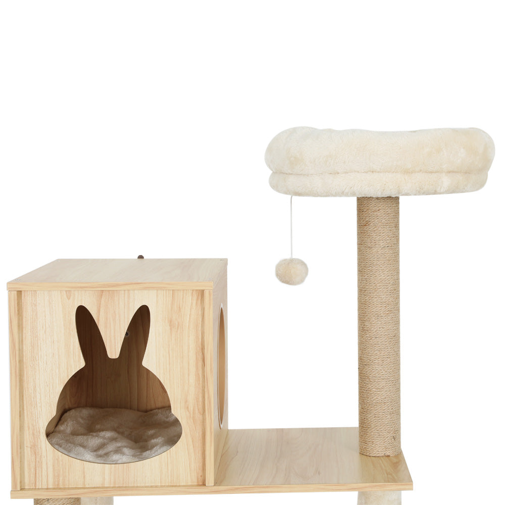 i.Pet Cat Tree Tower Scratching Post Scratcher Wood Bed Condo Toys House 141cm
