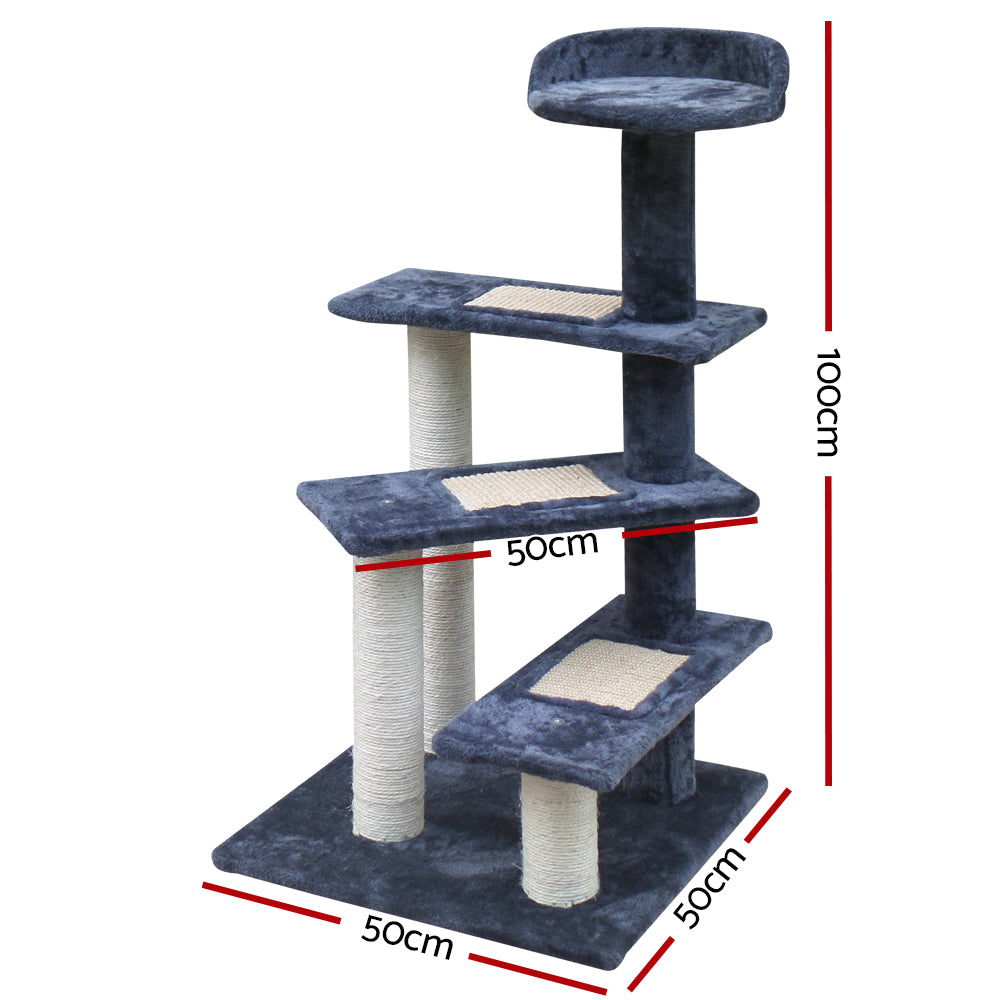 i.Pet Cat Tree 100cm Scratching Post Scratcher Tower Wood Condo House Trees Bed