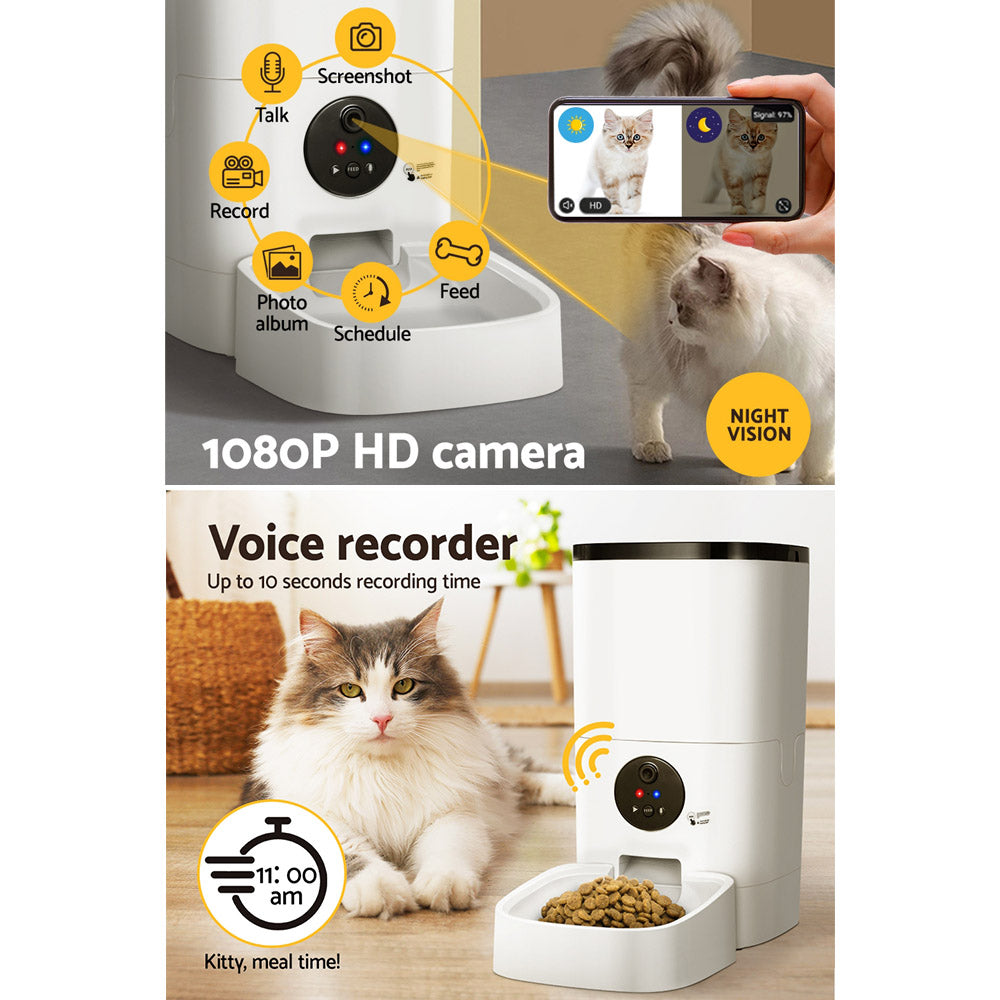 Phone controlled pet clearance feeder