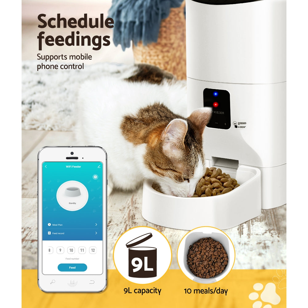 i.Pet Automatic Pet Feeder 9L Auto Wifi Dog Cat Feeder Smart Food App Dispenser