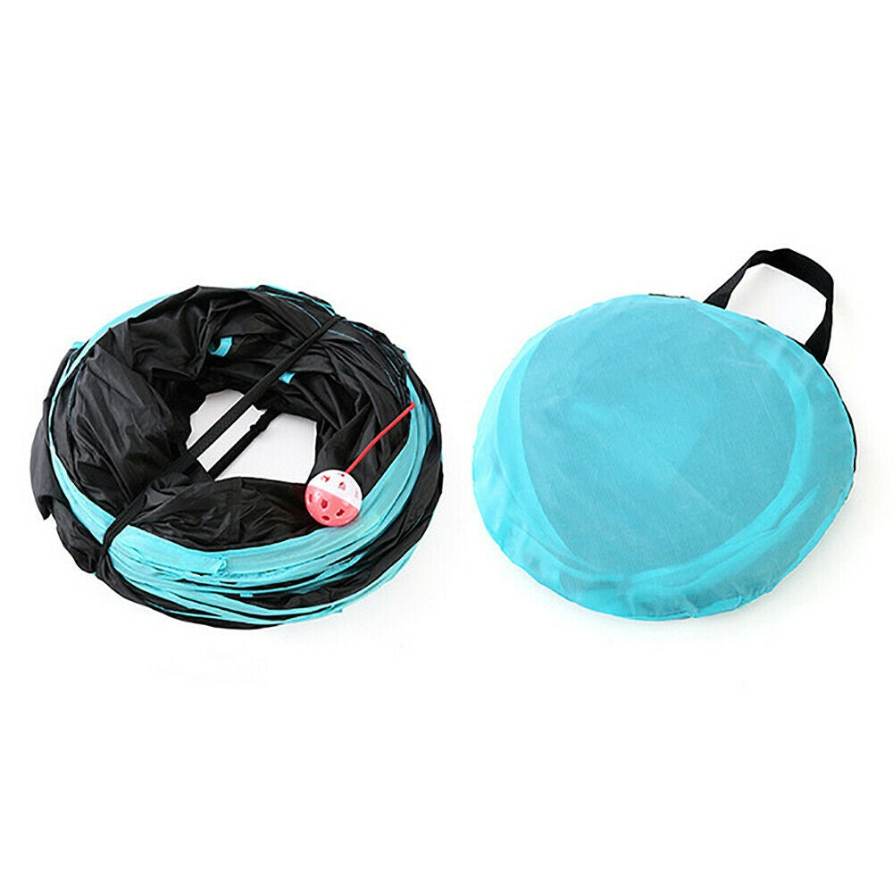 Pet Cat Kitten Puppy 4-Way Tunnel Play Toy Foldable Funny Exercise Tunnel Rabbit