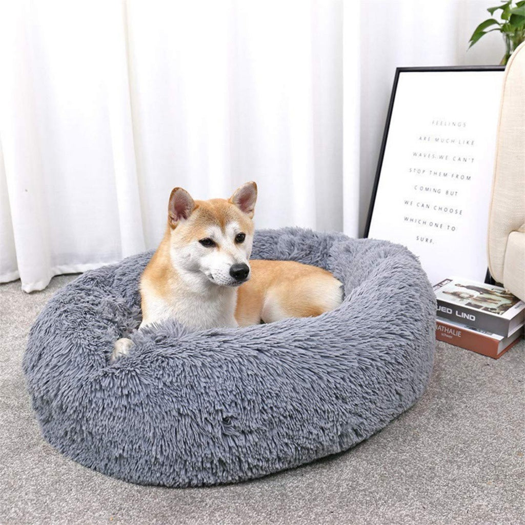 FLOOFI XL 100CM Round Pet Bed (Dark Grey)