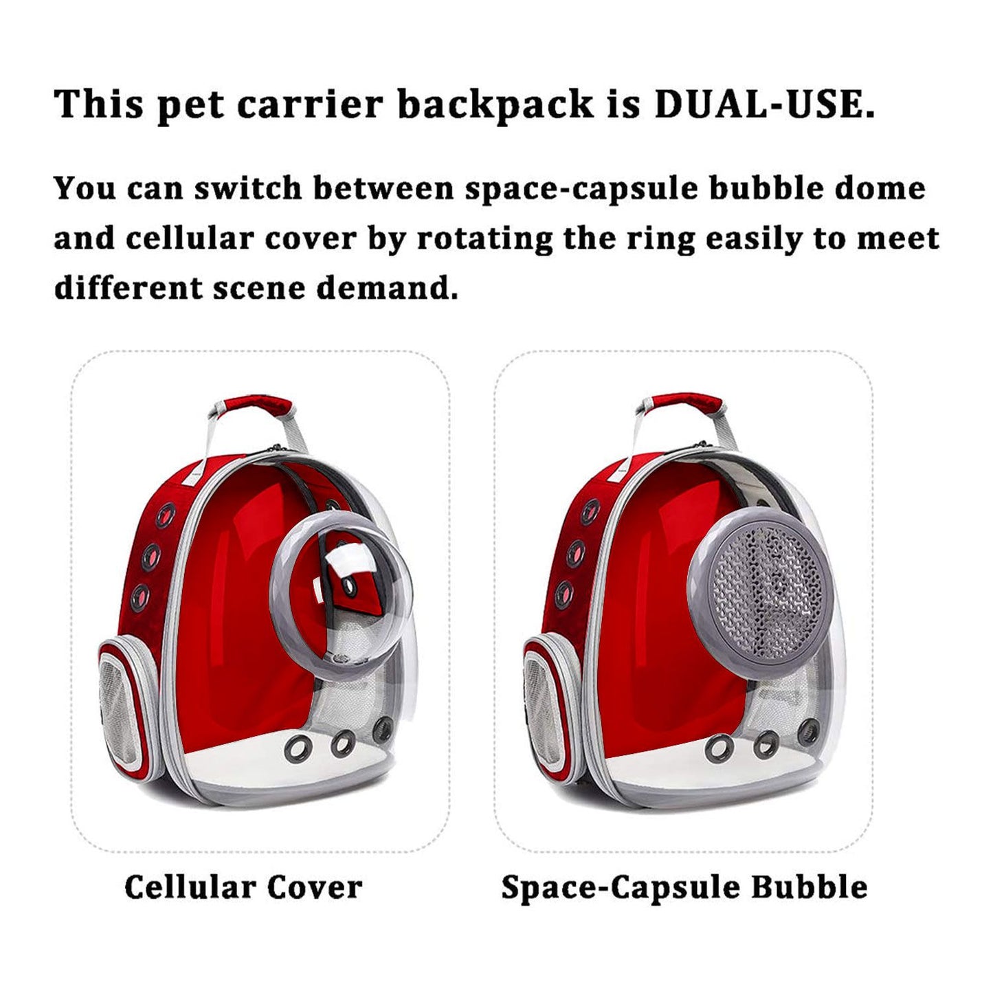 Floofi Space Capsule Backpack - Model 2 (Red) FI-BP-111-FCQ