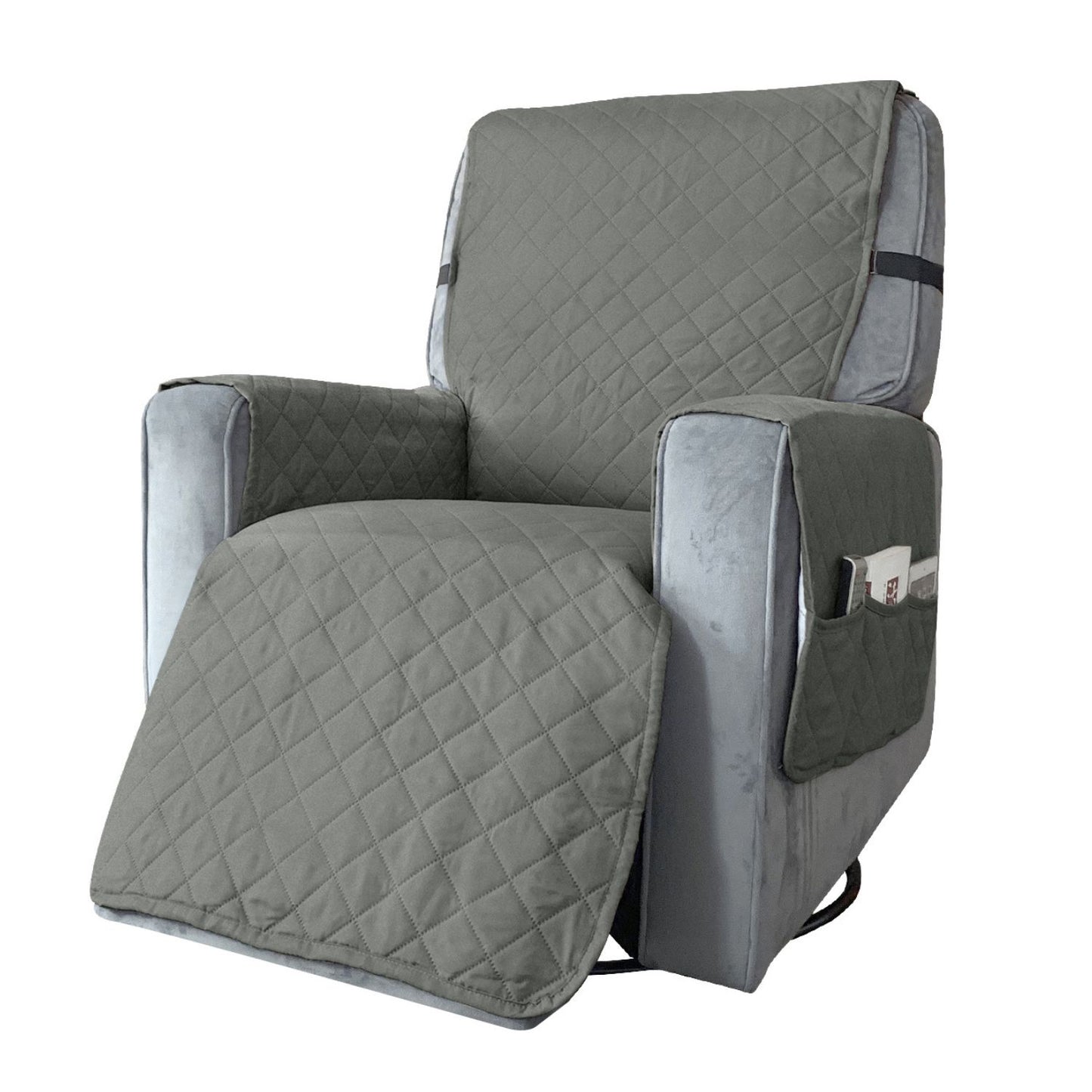 FLOOFI Pet Sofa Cover Recliner Chair S Size with Pocket (Light Grey) FI-PSC-116-BY