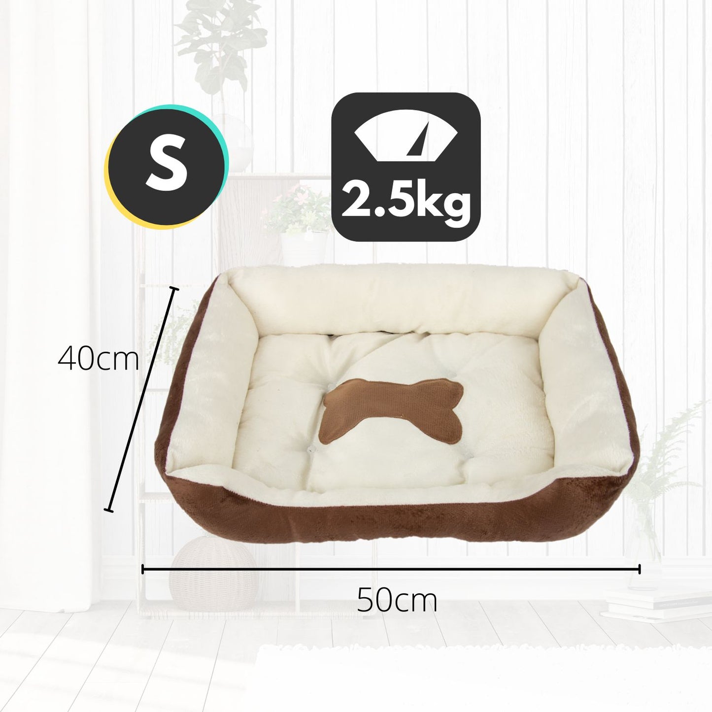 Floofi Pet Bed Bone (S Coffee) - PT-PB-165-QQQ