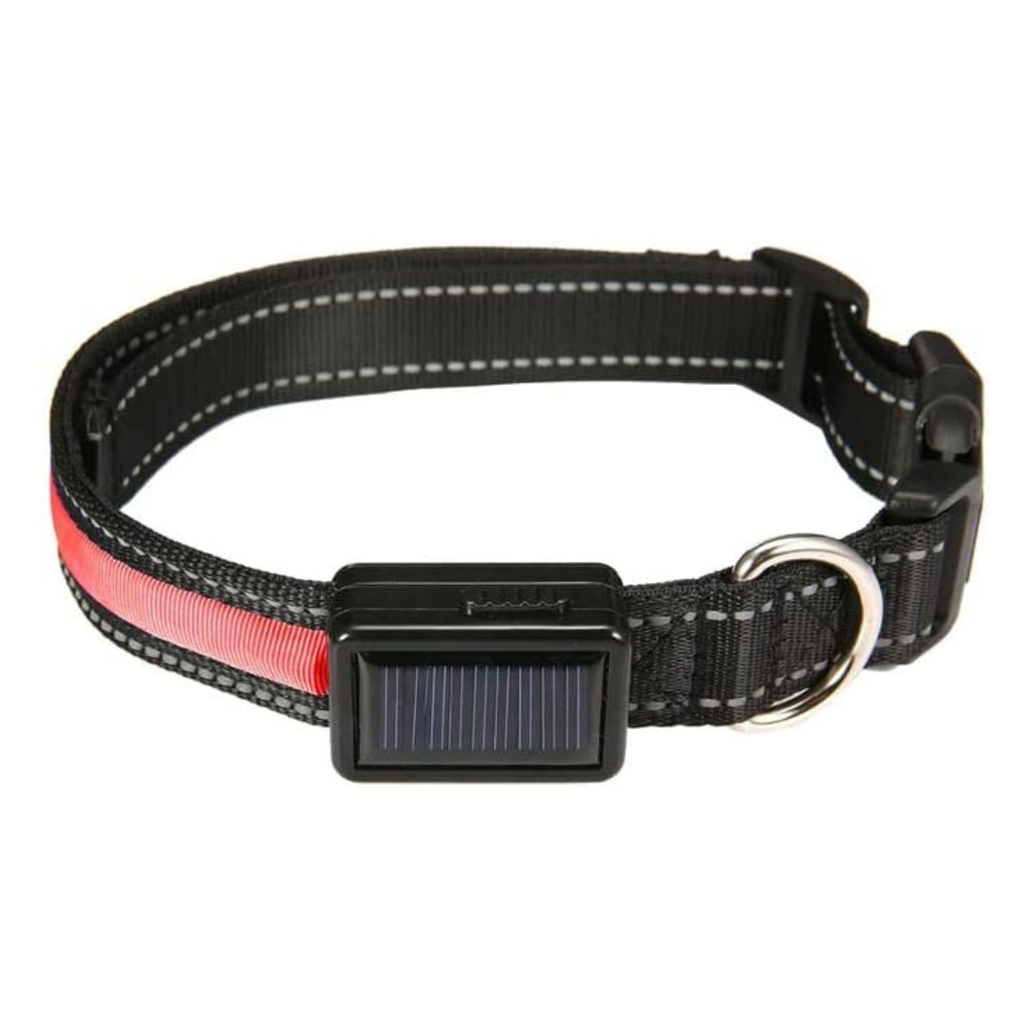 Floofi Solar USB Rechargable LED Dog Collar (M Red) - PT-DC-135-QQQ