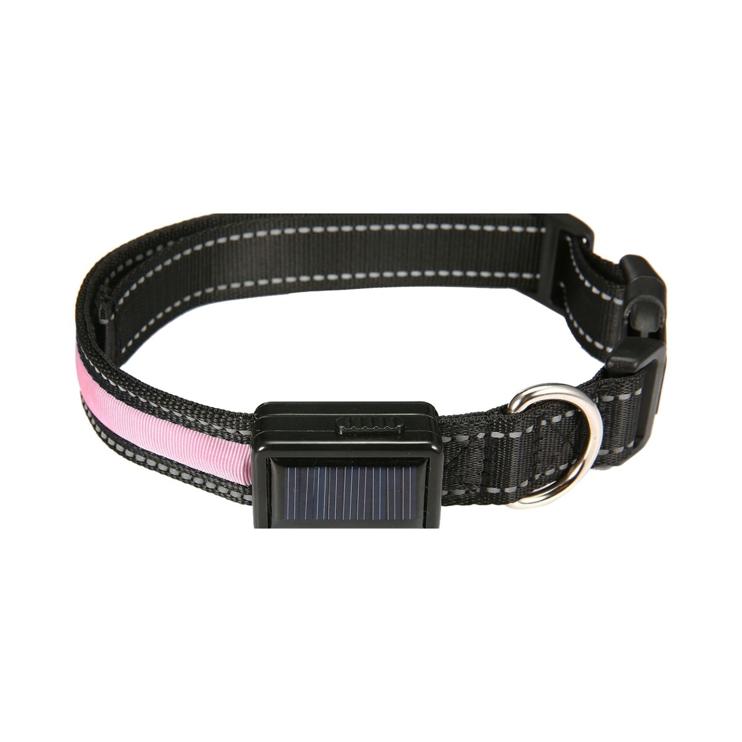 Floofi Solar USB Rechargable LED Dog Collar (M Pink) - PT-DC-141-QQQ