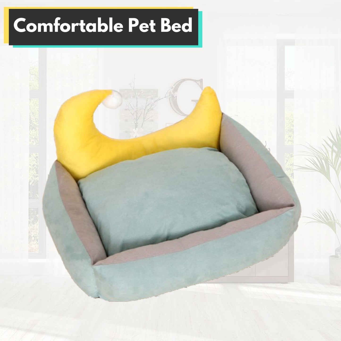 Floofi Pet Bed Moon Design (L Green) PT-PB-248-YMJ