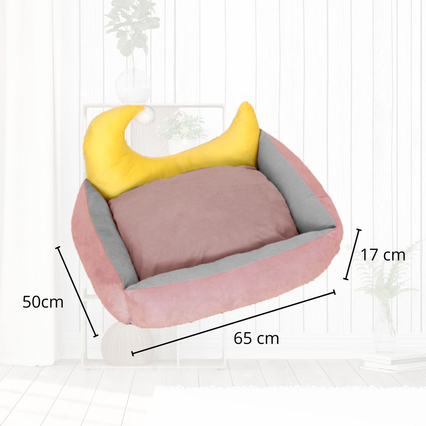 Floofi Pet Bed Moon Design (L Pink) PT-PB-250-YMJ