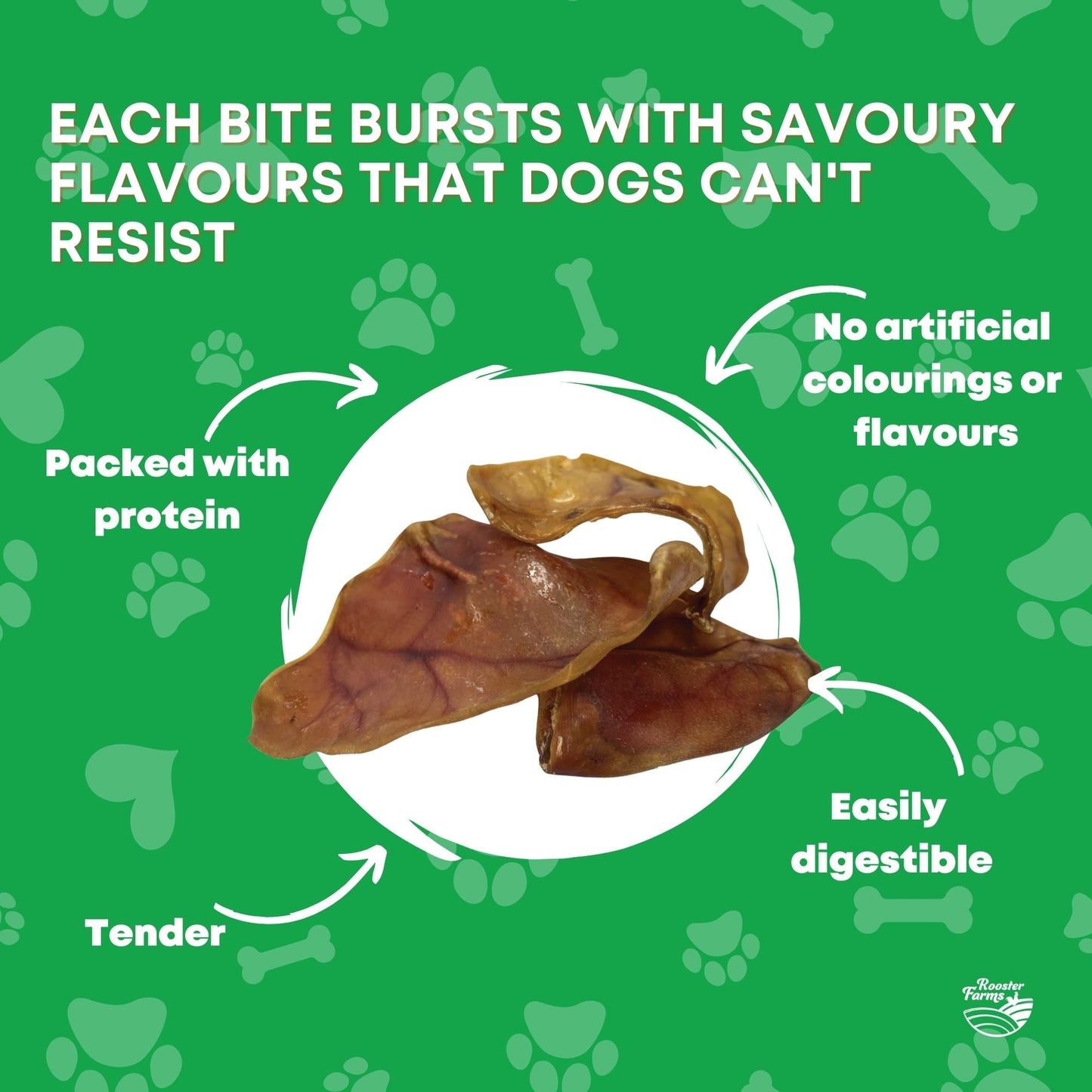 10x Dog Treat Large Pig Ears Whole  - Dehydrated Australian Healthy Puppy Chew