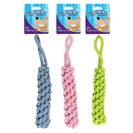 Chompers Dog Toy Rope Braided 30cm-(1pc Random Colour)