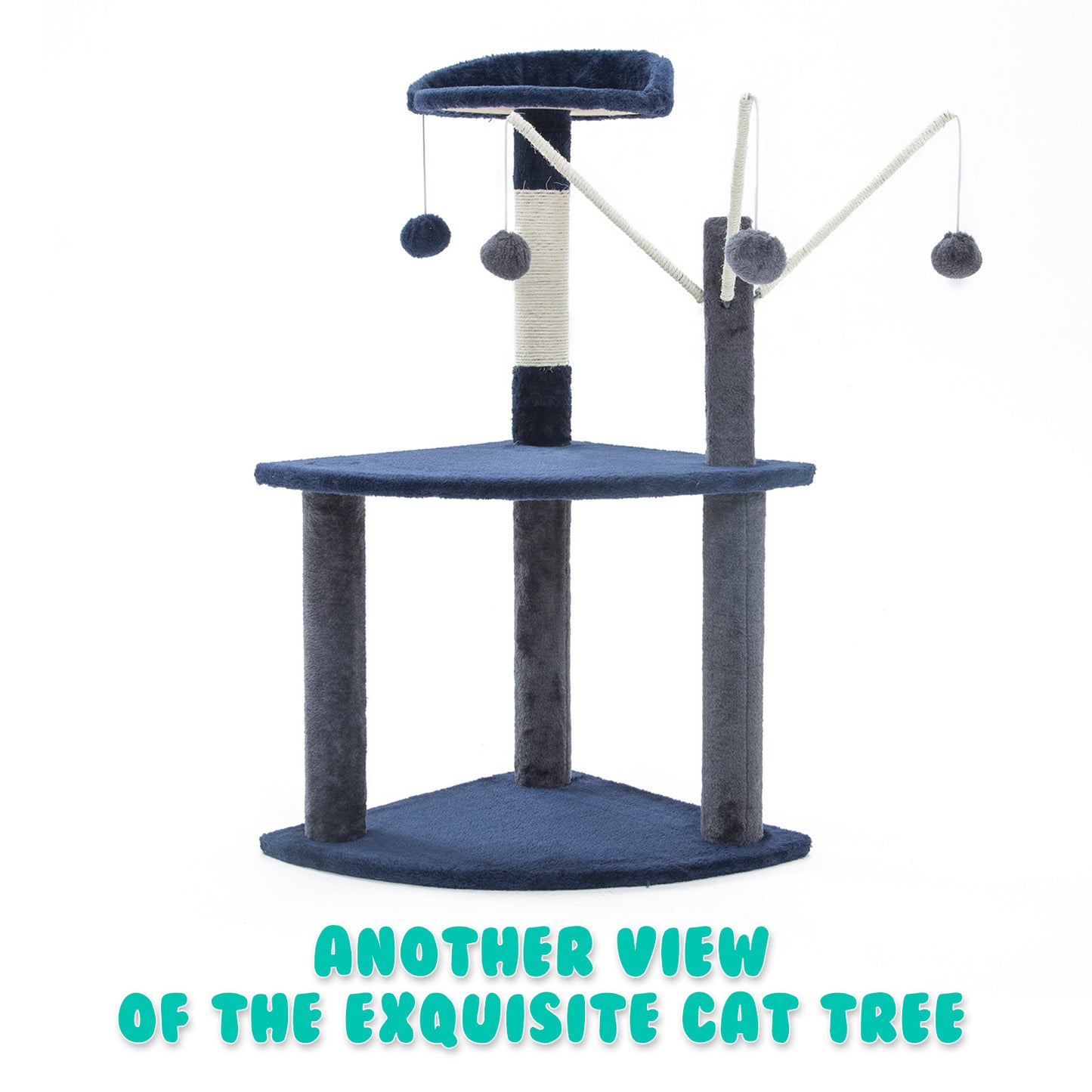 Paw Mate 96cm Blue Cat Tree Luna Multi Level Scratcher