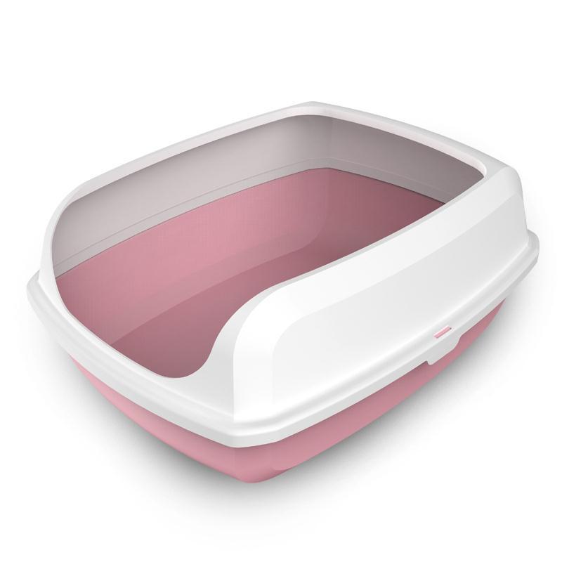 YES4PETS 2 X Small High Side Portable Open Cat Toilet Litter Box Tray House With Scoop Pink