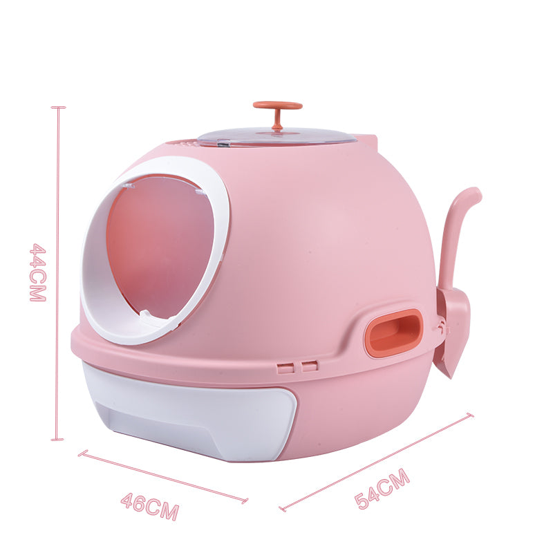 YES4PETS Cat Toilet Litter Box Tray House W Sky window Drawer Photocatalyst Purifier Pink