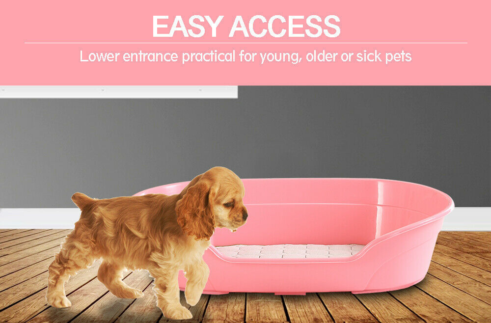 YES4PETS Pet Bed Small Plastic Dog Bedding Sleeping Resting Washable Basket Pink