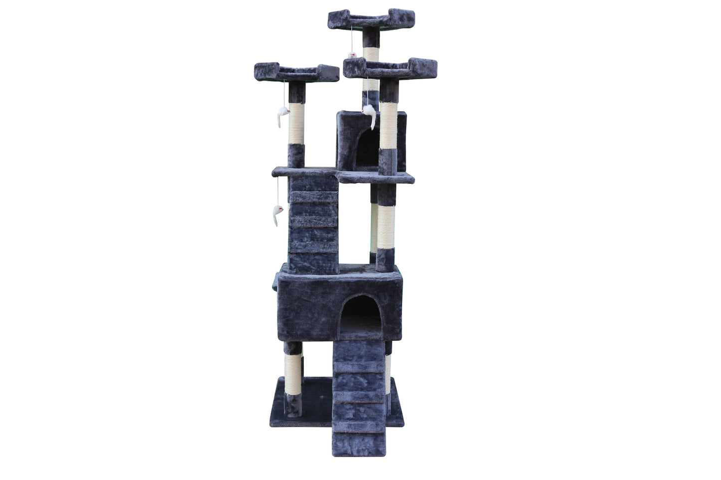 YES4PETS 180 cm Cat Kitten Scratching Post Tree W ladder-Grey