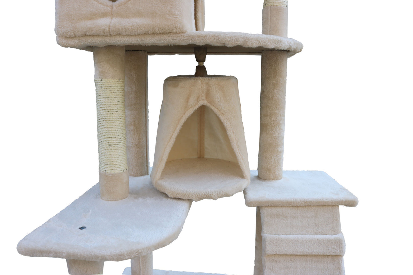 YES4PETS 193cm Cat Scratching Tree Post Sisal Pole Scratching Post Scratcher Tower Condo Beige