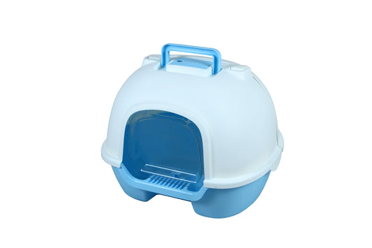 YES4PETS Portable Hooded Cat Toilet Litter Box Tray House with Handle and Scoop Blue