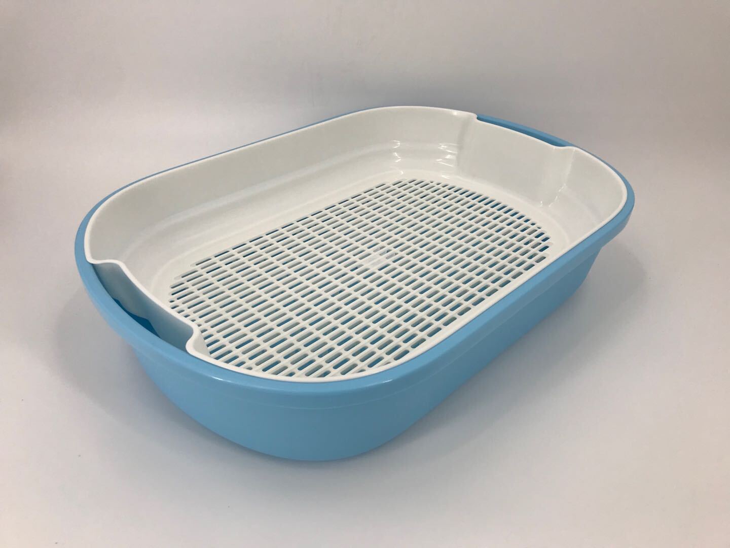 YES4PETS Large Portable Cat Toilet Litter Box Tray House with Scoop and Grid Tray Blue