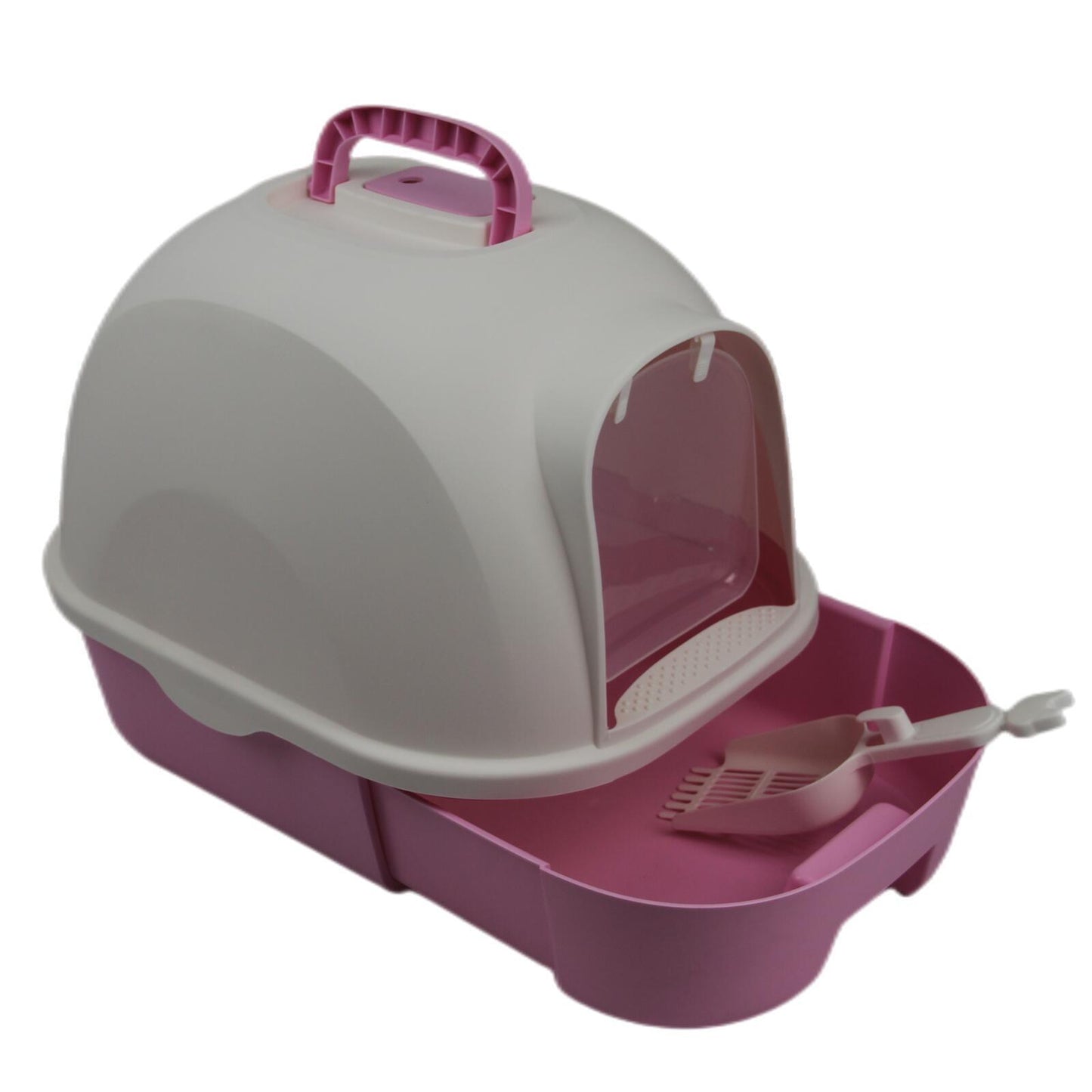 YES4PETS Large Hooded Cat Toilet Litter Box Tray House With Drawer and Scoop Pink